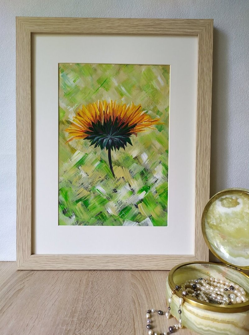 Painting  Flower Dandelion - Wall Décor - Paper Multicolor