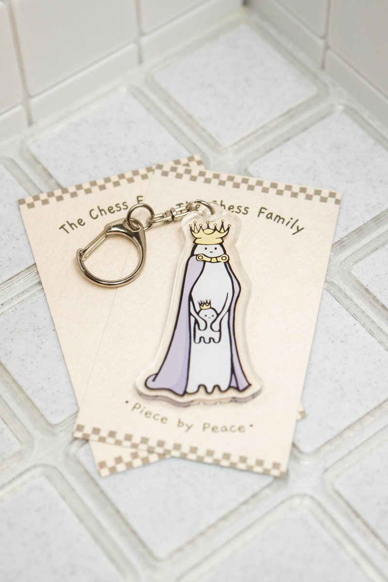 【The Chess Family】- Keychain | Queen | Unique Chess Design - Charms - Acrylic Multicolor