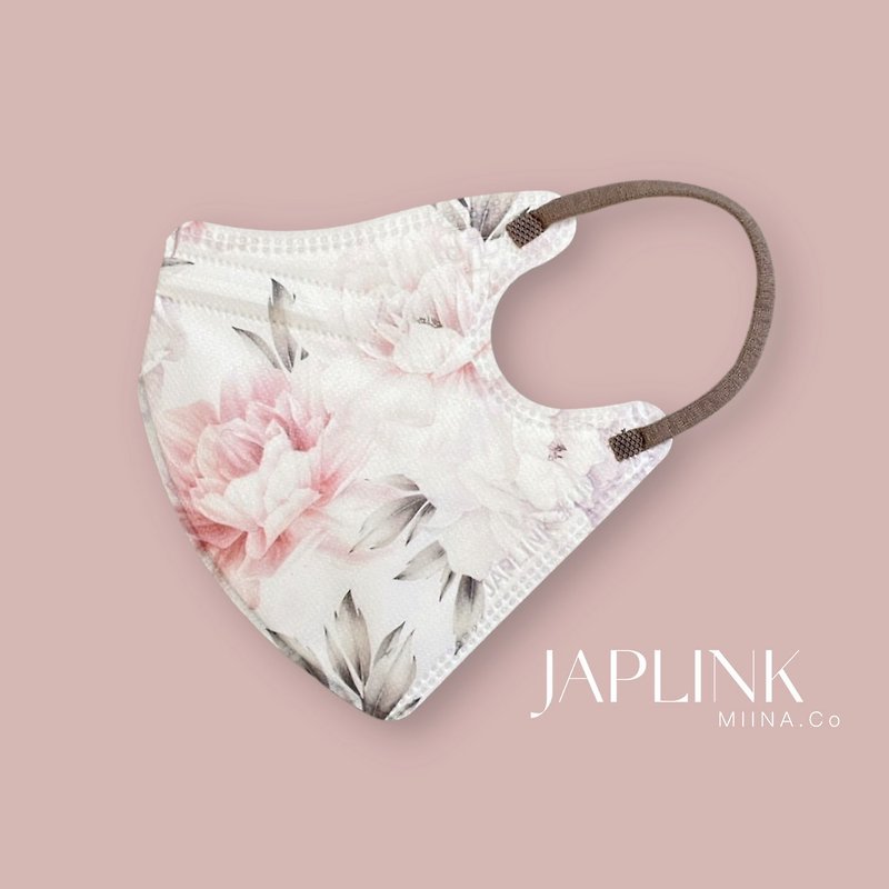 【標準】JAPLINK HEPA 高科技水駐極 立體醫療口罩-粉瓷牡丹 - 口罩/口罩收納套 - 聚酯纖維 粉紅色