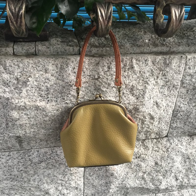 Sienna leather with small mouth gold - กระเป๋าใส่เหรียญ - หนังแท้ สีนำ้ตาล