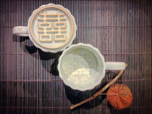 臺客藍 Hakka-blue 【臺客藍】見囍咖啡杯 雙喜臨門對杯