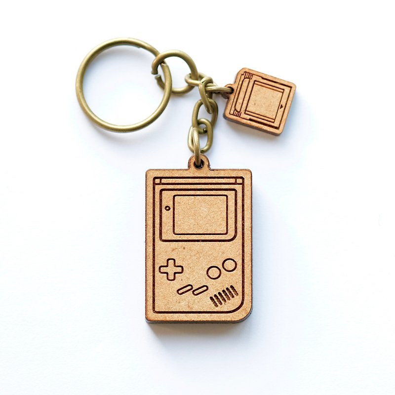 Wooden key ring -Gameboy - ที่ห้อยกุญแจ - ไม้ สีนำ้ตาล