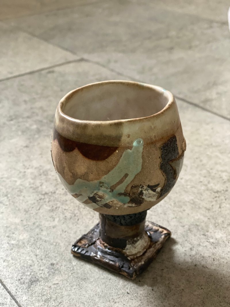 Handmade pottery cups are also wine glasses - ของวางตกแต่ง - ดินเผา 