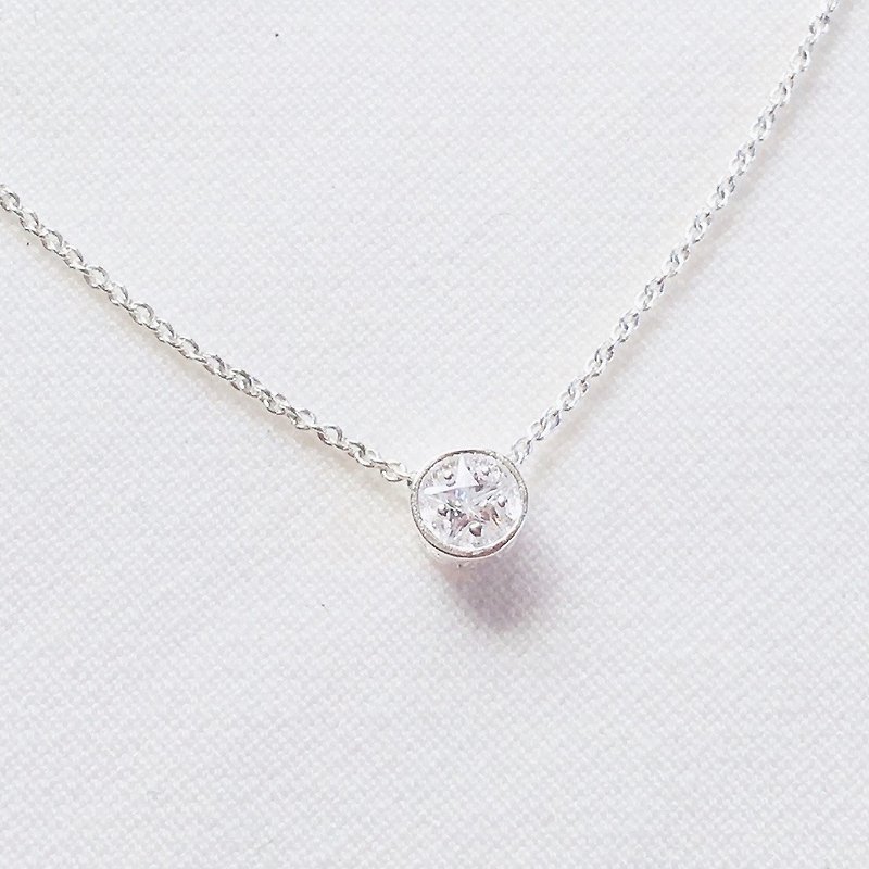 Polaris S925 sterling silver clavicle chain with silver cloth - สร้อยคอ - โลหะ สีเงิน