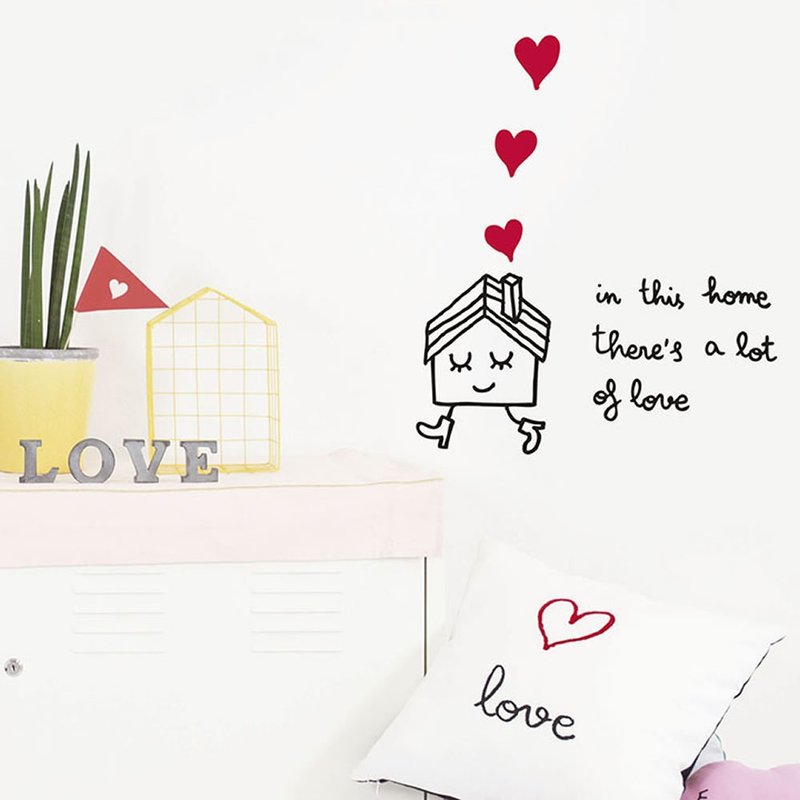 Hand-painted wall stickers full of love - Wall Décor - Other Materials Multicolor