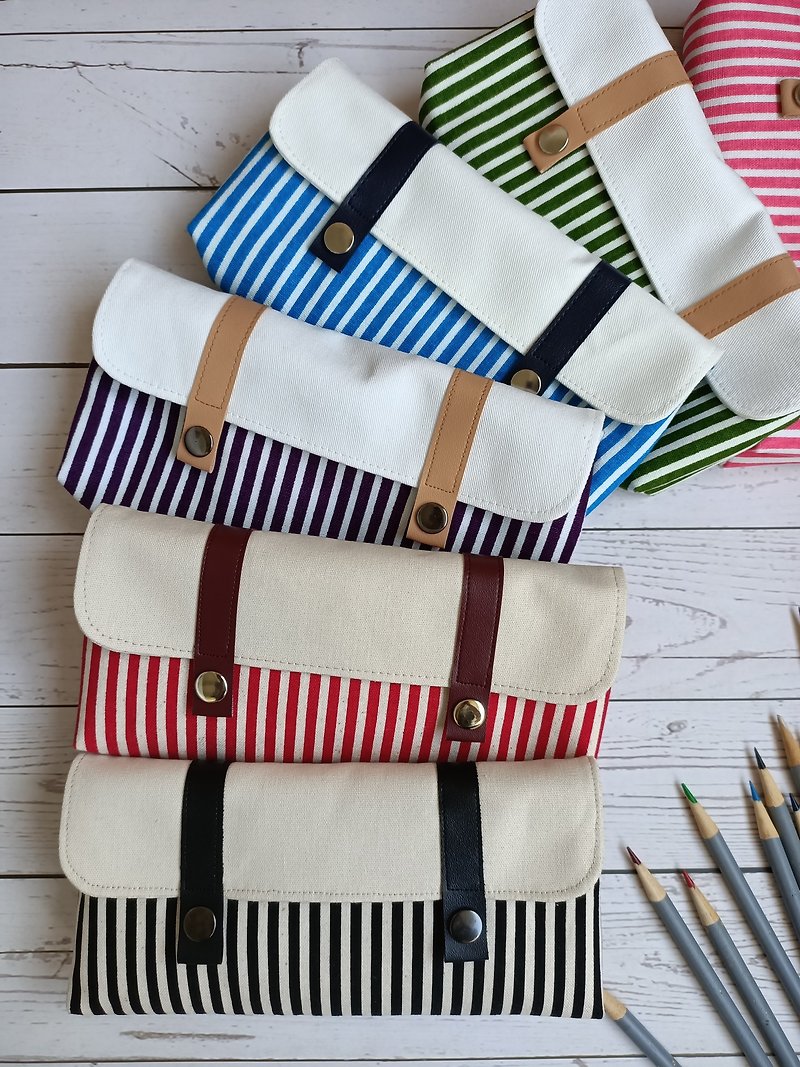 Colorful striped pencil case - Pencil Cases - Cotton & Hemp 