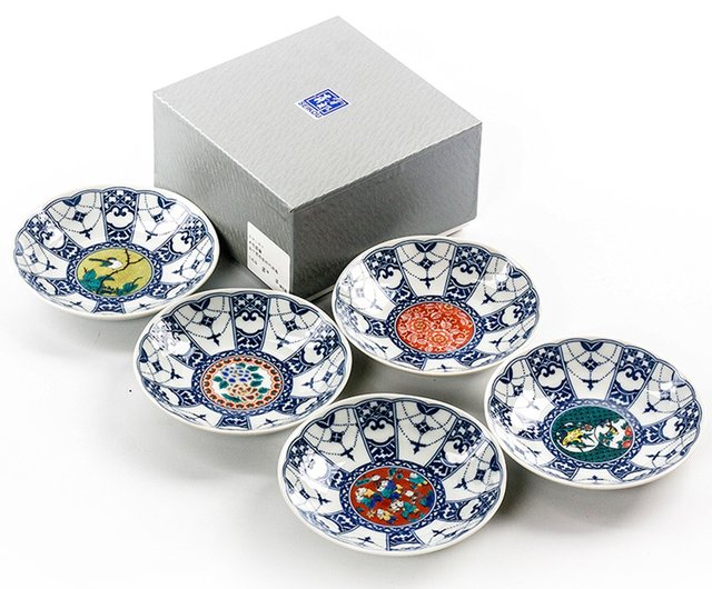 日本輸入九谷焼青椒窯絵花鳥陶磁器食器皿皿平皿デザートフルーツ