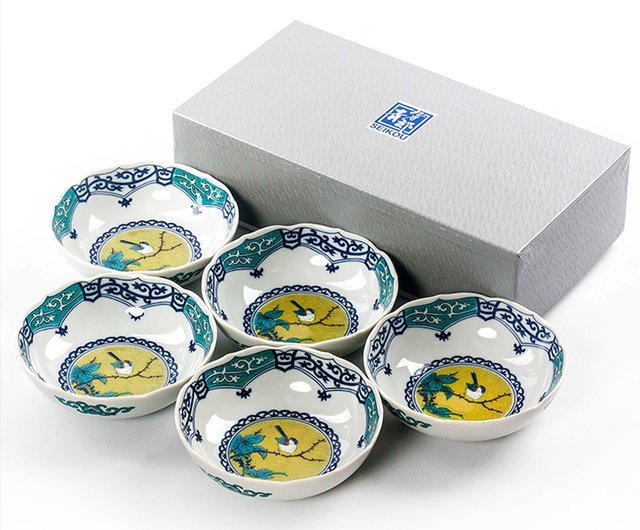 果物の絵柄 陶器皿 3枚セット 日本輸入九谷焼青椒窯絵花鳥陶磁器食器皿皿平皿デザートフルーツ