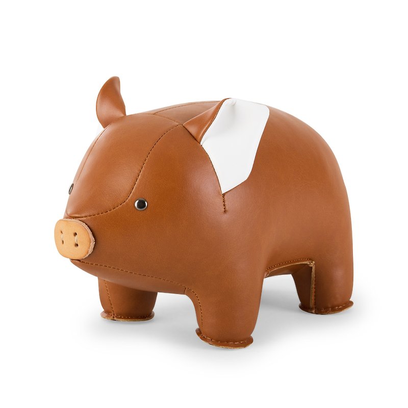 Zuny - Pig - Bookend - Items for Display - Faux Leather Multicolor
