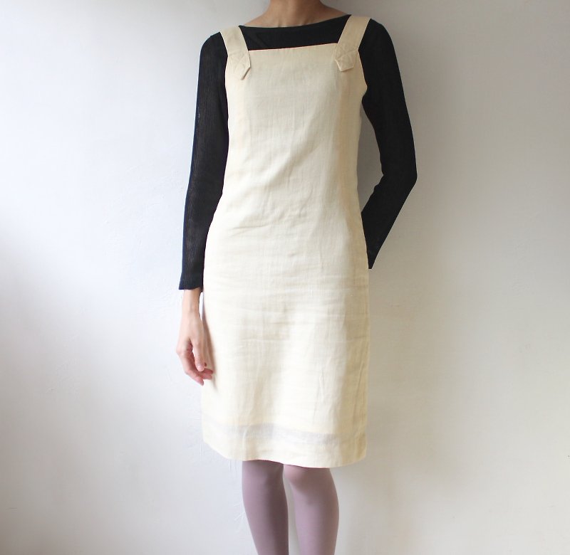 FOAK vintage Balenciaga Balenciaga Linen suspender dress - One Piece Dresses - Cotton & Hemp 