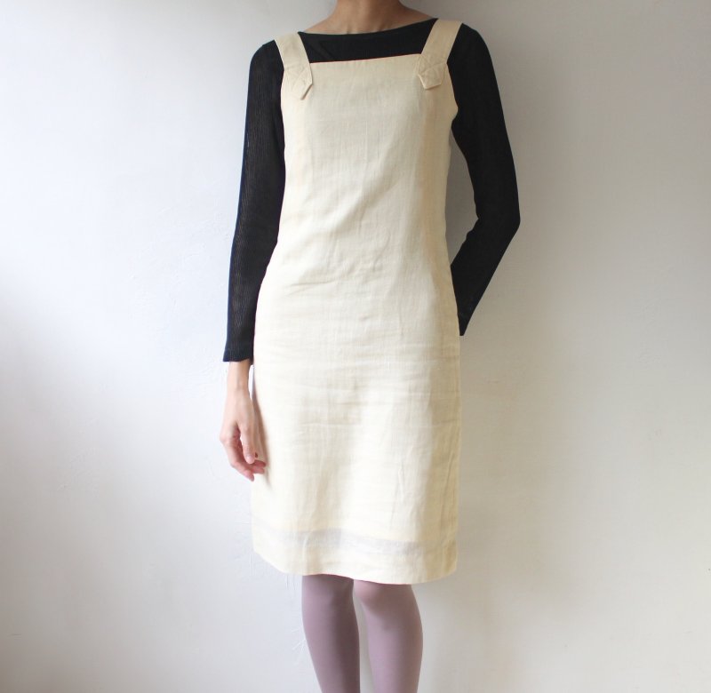 FOAK vintage Balenciaga Balenciaga Linen suspender dress - One Piece Dresses - Cotton & Hemp 