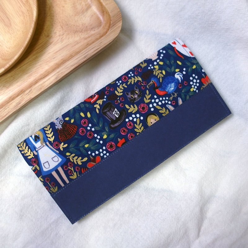 Alice in Wonderland American cloth washed kraft paper clip | long clip wallet - Wallets - Paper Black