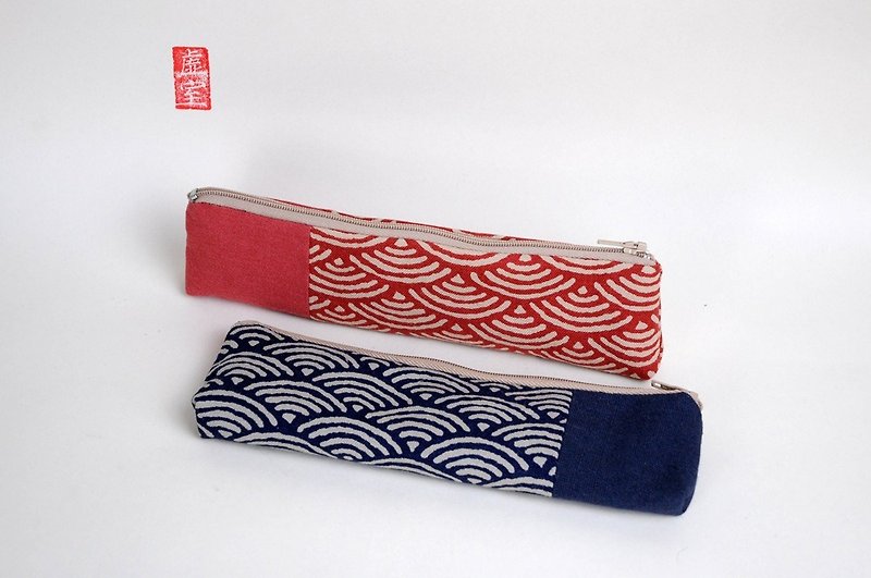 Literary retro simple cloth pencil case with small and practical stationery bag pen pencil - Pencil Cases - Cotton & Hemp 