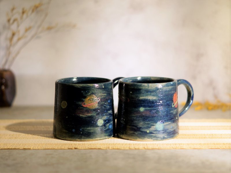 手繪星彩山形杯-約330ml,茶杯,馬克杯,水杯,咖啡杯 - 咖啡杯/馬克杯 - 陶 多色