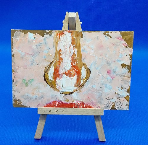 CosinessArt Abstraction. Nose. Picture of a person's face. Original mini oil painting