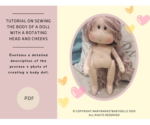 PDF Sewing Tutorial Pattern Doll Body Cloth Doll Make Make Doll