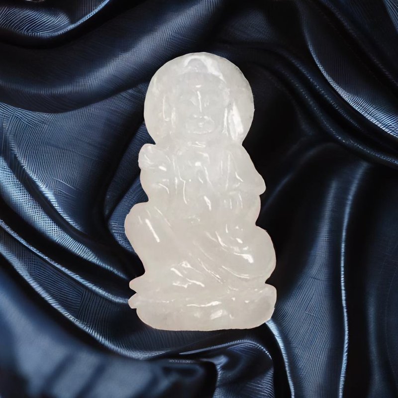 Ice Jade Guanyin Bodhisattva | Natural Burmese Jade A-grade | Gift - พวงกุญแจ - หยก สีใส