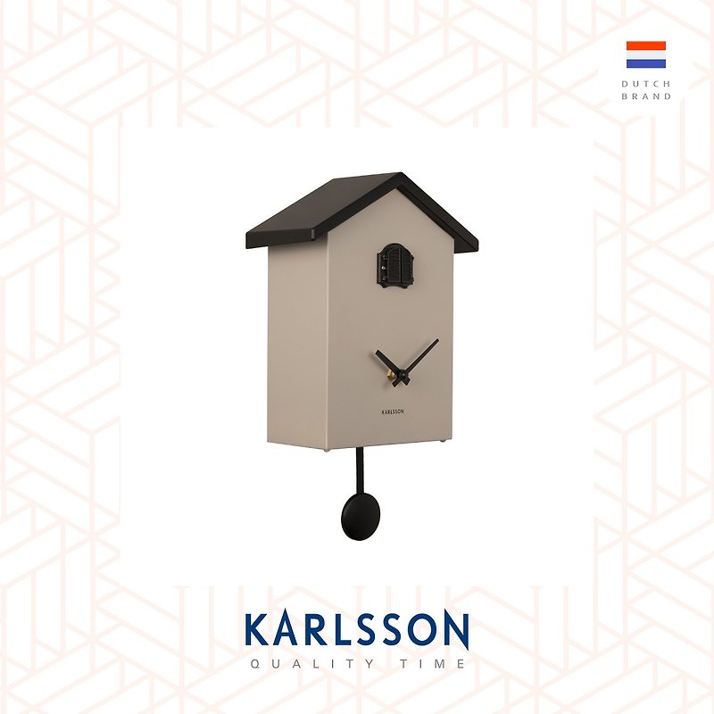 Karlsson, Wall clock New Traditional Cuckoo warm grey (Pendulum) - Clocks - Plastic Gray