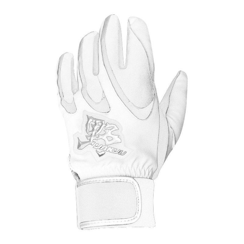 【YAKYU】Batting Gloves(Single)Synthetic Leather - White - Fitness Accessories - Faux Leather White