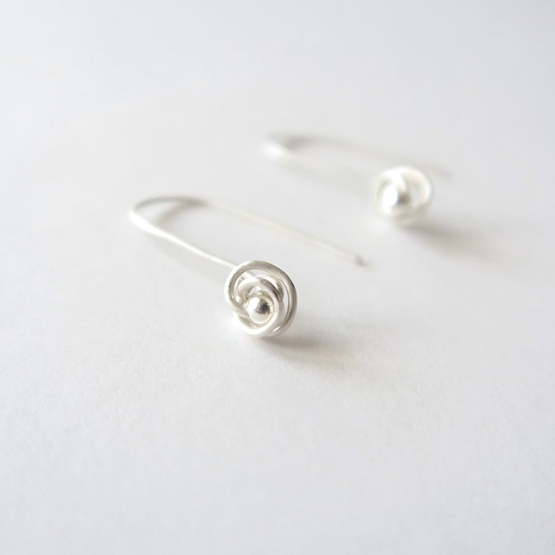 925 sterling silver earrings ear acupuncture line flower ball / Valentine / Gifts / friends / girlfriends / exchange gifts / birthday - Earrings & Clip-ons - Other Metals White