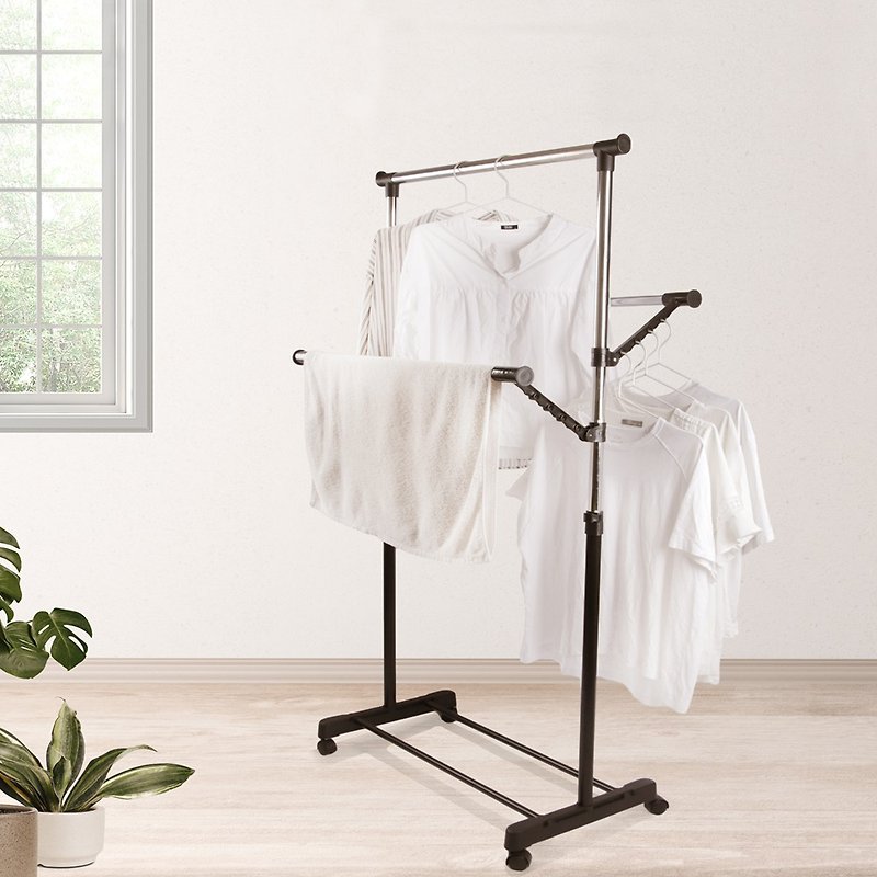 【Bayer Home Furnishing】Three Rod Telescopic Clothes Hanger - Hangers & Hooks - Other Metals 