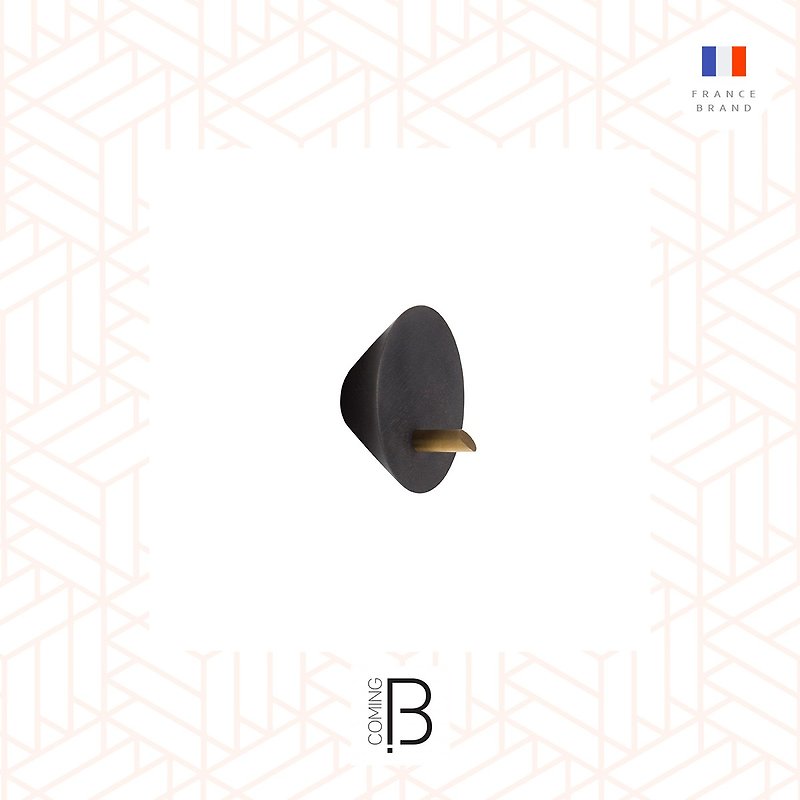 comingB (France), HOOK TOUPIE BLACK/NATURAL W/ BRASS - Wall Décor - Wood Black
