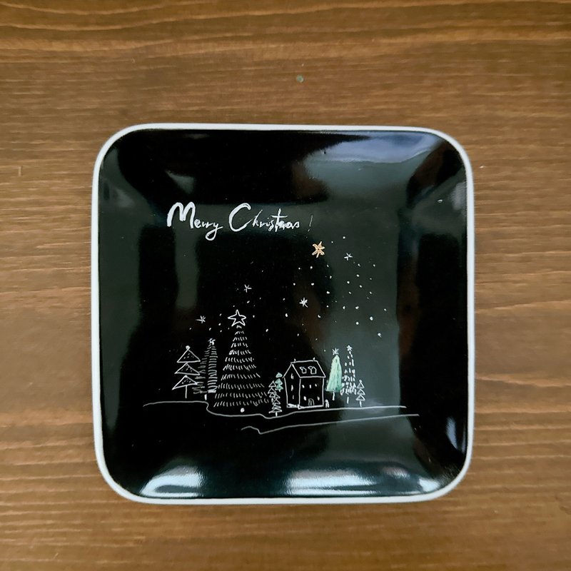 【Small Square Plate - Hand-Painted Ceramic Plate】Appetizer Plate - จานและถาด - เครื่องลายคราม 