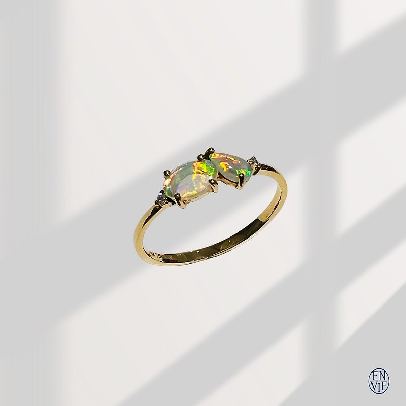 18K Australian Opal Diamond Ring18K Australian Opal Diamond Ring - แหวนทั่วไป - เครื่องประดับ 