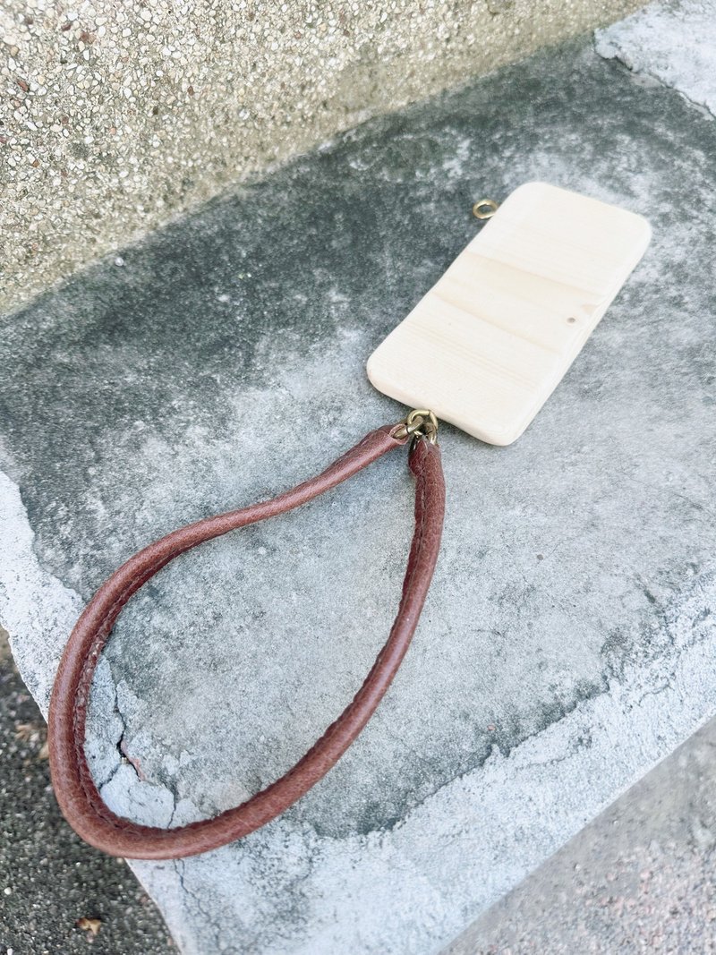 Sienna leather short phone sling strap - อุปกรณ์เสริมอื่น ๆ - หนังแท้ สีดำ