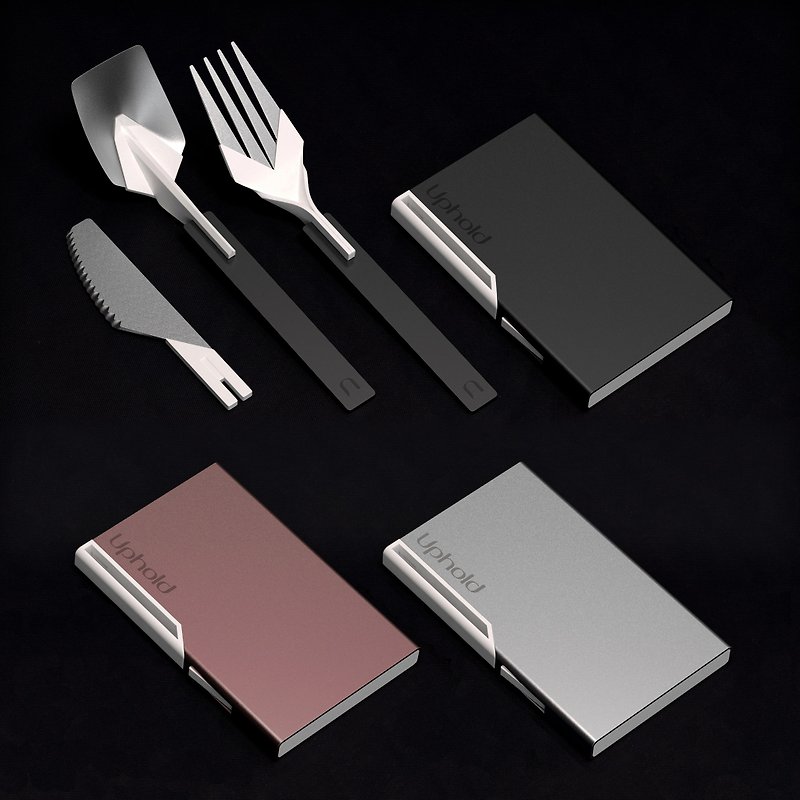 Uphold portable tableware pocket edition 2 sets with 10% off discount - Cutlery & Flatware - Other Metals 