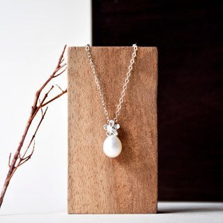 Handmade Sterling Silver Pearl Charm Necklace, Custom letter initials on silver, Bridal Necklace, Bridesmaids Jewelry, Ready to ship
