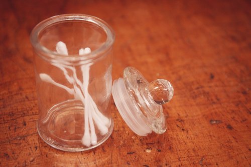 DULTON cotton swabs glass canister