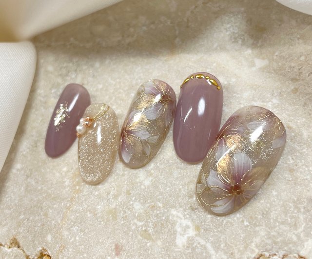 ネイルチップ ニュアンスネイル 花 フラワー フルオーダーネイル オーダーネイル 1796539e39127482a9b4bf65e2f6b0