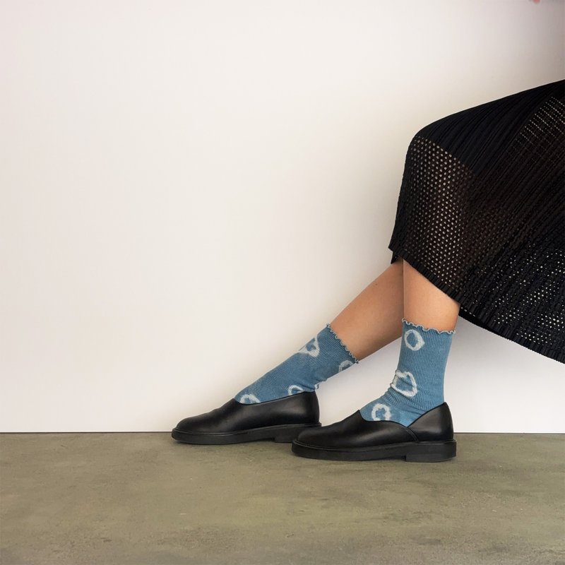 日本製造 靛藍染色 JAPANBLUE INDIGO DYED SOCKS 褶邊 #1 - 襪子 - 其他人造纖維 