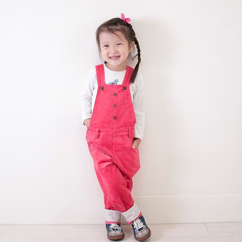Candy corduroy suspenders _ pink _ child models - อื่นๆ - ผ้าฝ้าย/ผ้าลินิน สึชมพู