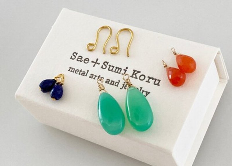 K24 Pure Gold Hook ◇ Pure Gold Earrings Hook ◇ With selectable charms (for one ear ~) - ต่างหู - เครื่องเพชรพลอย 