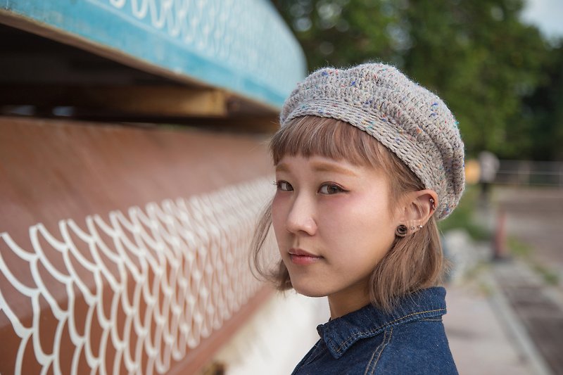 mellow_mixed color grey beret hat. limited edition - หมวก - ขนแกะ สีเทา