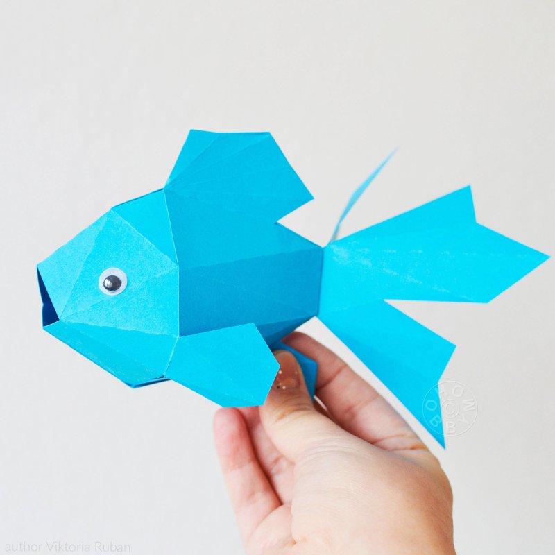 DIY Paper Fish, 3D Papercraft Printable PDF - 手工藝教學/工具書 - 其他材質 