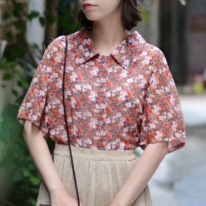 Blurred World | Vintage Short Sleeve Shirt - เสื้อเชิ้ตผู้หญิง - วัสดุอื่นๆ 