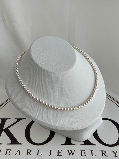 KOKO PEARL JEWELRY 日本直送 4.5-5mm akoya海水珍珠項鍊 強光 白色 18k金延長鏈