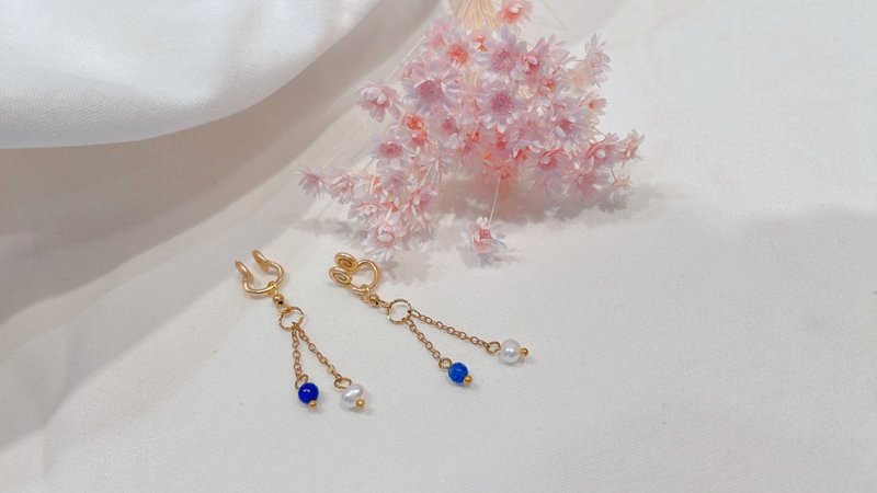 lobe earrings - Earrings & Clip-ons - Other Materials Blue