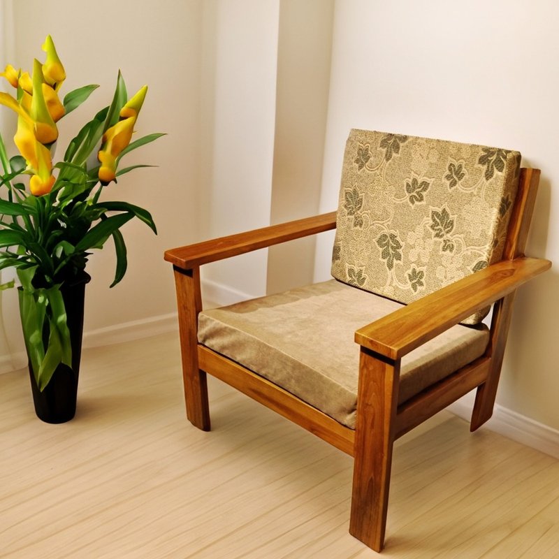 JatiLiving | Teak Elegant Sofa/Single Chair (Without Cushion) ETLI006C - เก้าอี้โซฟา - ไม้ 