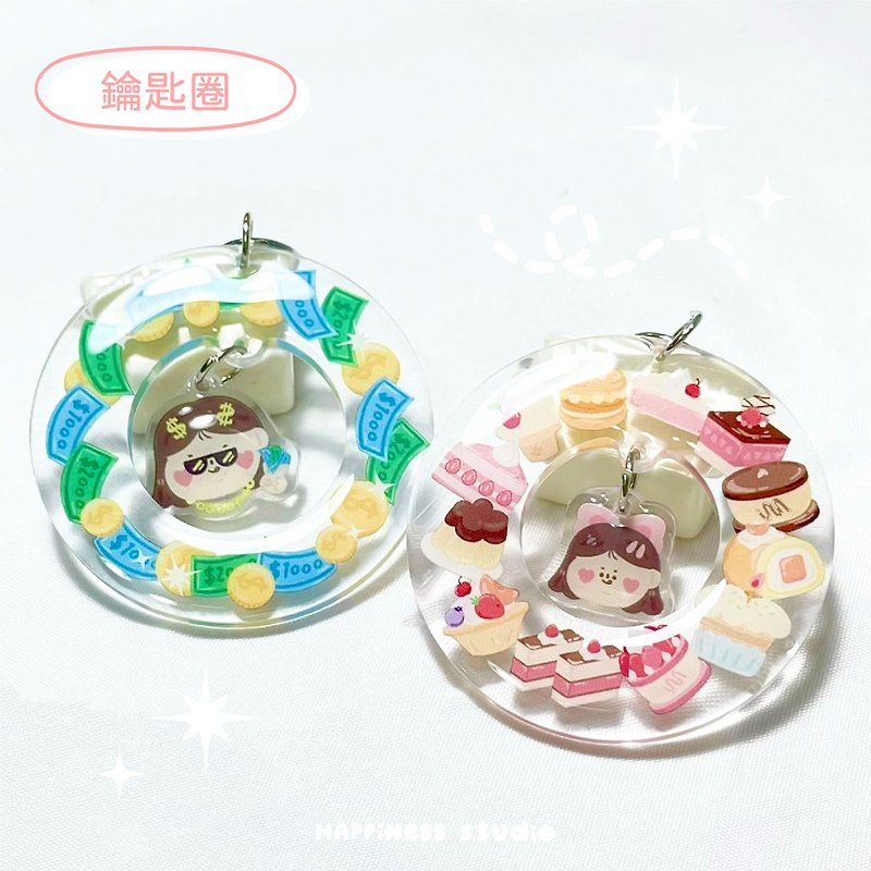 HAppiNess wreath keychain (2 styles in total)/ Acrylic pendant - Charms - Acrylic 