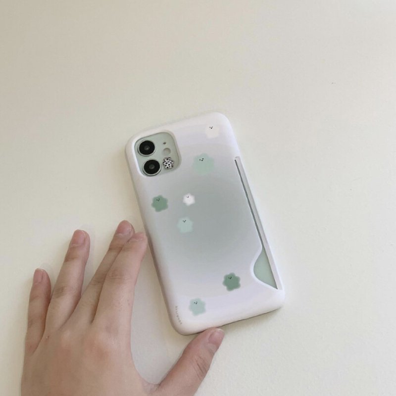 韓國文創 Chanibear Phone case - card option, blush green 卡位 订制手机壳很结实。 - 手機殼/手機套 - 塑膠 