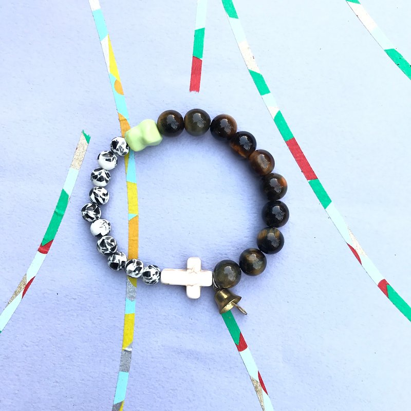 Bracelet bracelet ∞ faith sound quality - Bracelets - Stone Brown