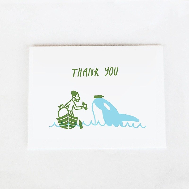 森林＆波があなたにカード/シャチをありがとうございました - カード・はがき - 紙 グリーン