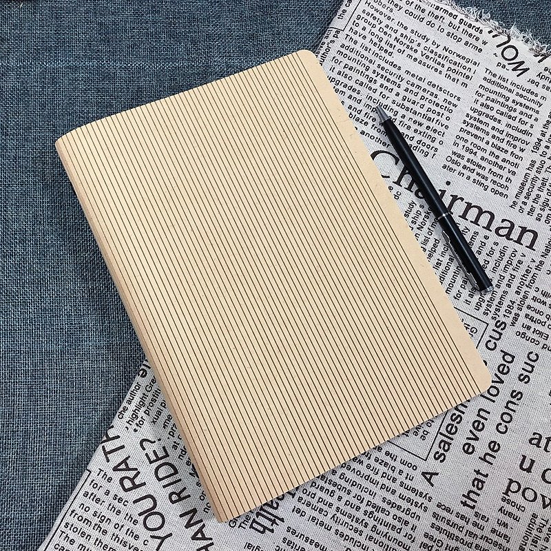 Bendable Wooden Notebook-Stripes - สมุดบันทึก/สมุดปฏิทิน - ไม้ สีทอง