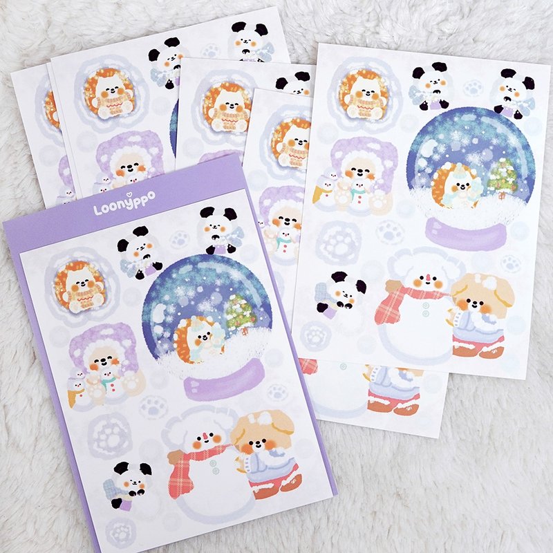 Winter waterball sticker - สติกเกอร์ - กระดาษ 