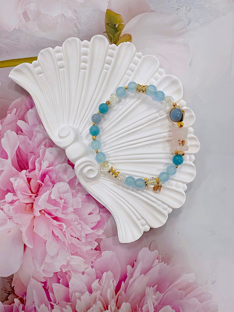 I want to decorate it into crystal handmade summer freshness - Bracelets - Gemstone Blue