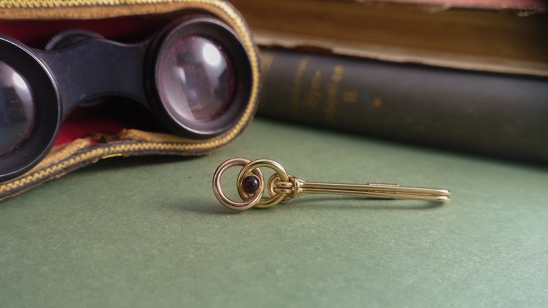 American antique 14k gold hand-made Krementz brand tie clip - เนคไท/ที่หนีบเนคไท - โลหะ สีทอง
